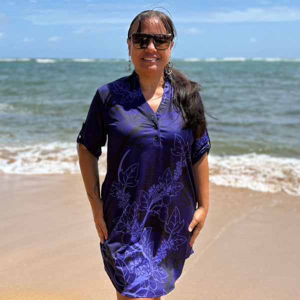 Born Hawaii Womens KUKUI POLO DRESS PURPLE