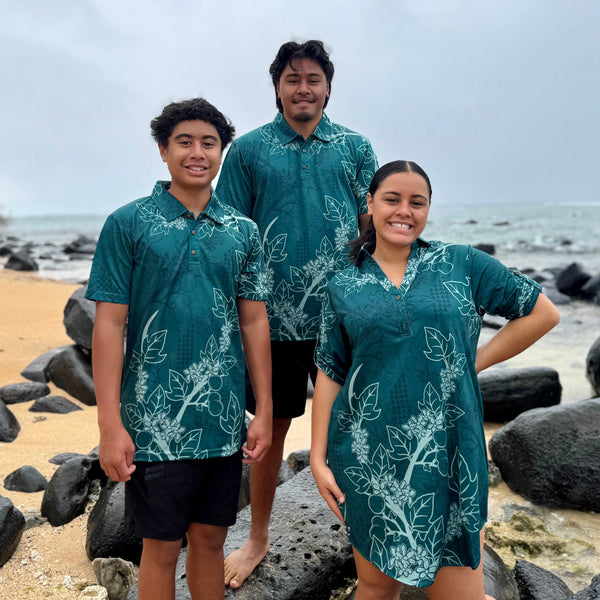 Born Hawaii Womens KUKUI POLO DRESS TEAL