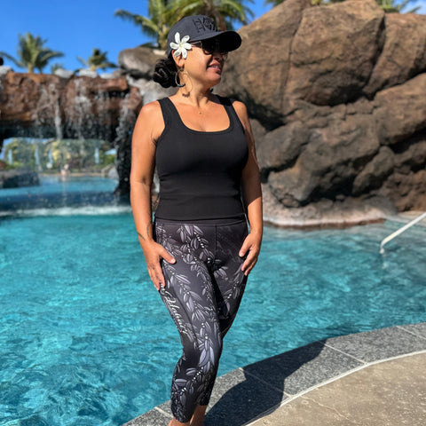 Born Hawaii Womens MAILE MOKIHANA LEGGING BLACK