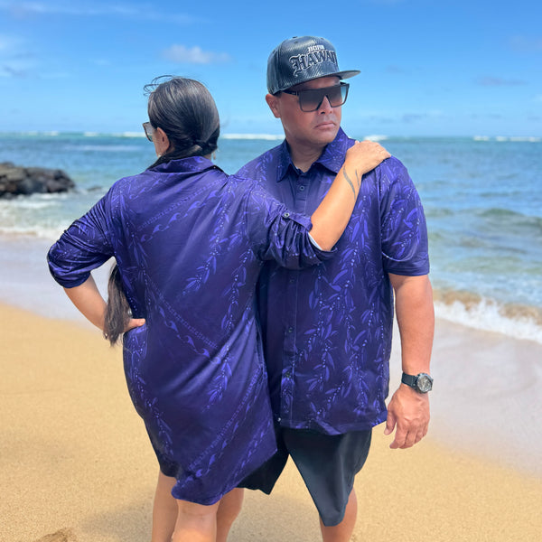 Born Hawaii Womens MAILE POLO DRESS PURPLE