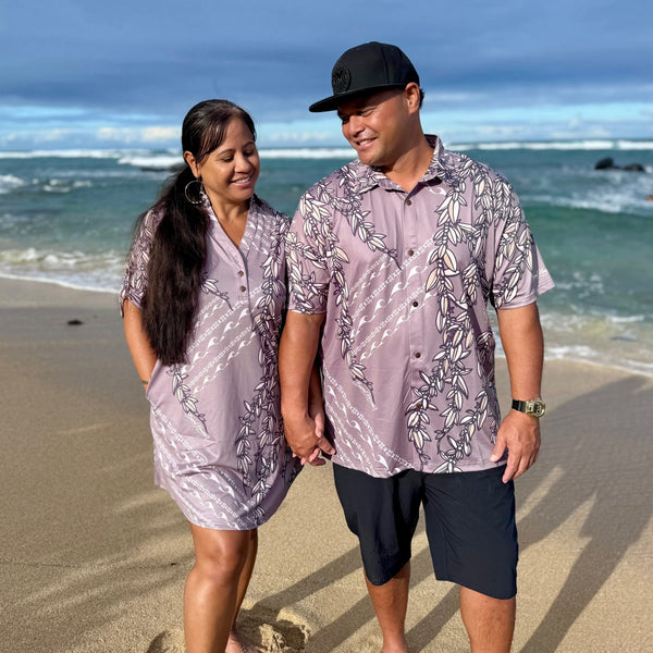 Born Hawaii Womens MAILE POLO DRESS SAND