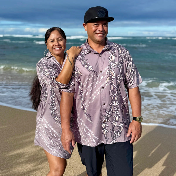 Born Hawaii Womens MAILE POLO DRESS SAND