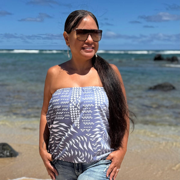 Born Hawaii Womens MANA STRAPLESS TOP SILVER