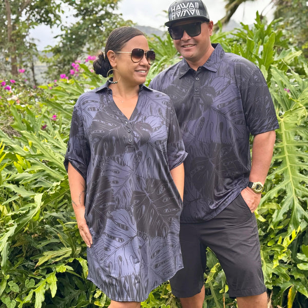 Born Hawaii Womens MINISTERA POLO DRESS BLACK