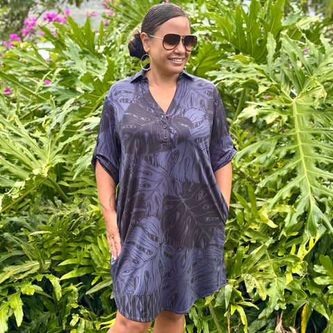 Born Hawaii Womens MINISTERA POLO DRESS BLACK