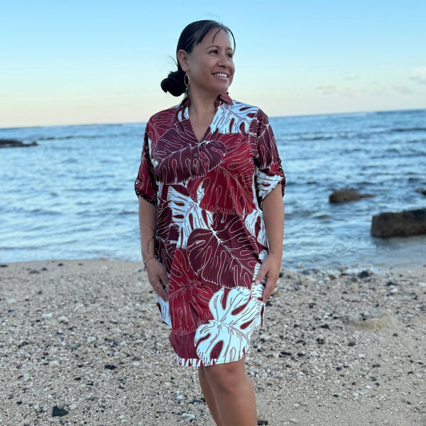 Born Hawaii Womens MINISTERA POLO DRESS RED