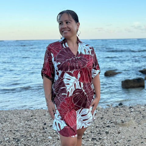 Born Hawaii Womens MINISTERA POLO DRESS RED