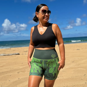 Born Hawaii Womens MINISTERA SPANDEX SHORTS GREEN