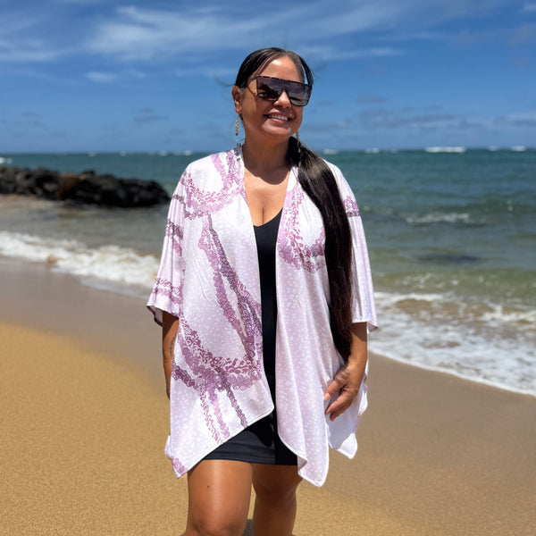Born Hawaii Womens NIIHAU KIMONO CREAM
