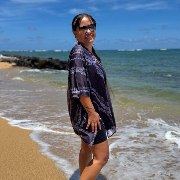 Born Hawaii Womens NIIHAU KIMONO MOCHA