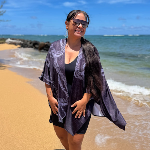 Born Hawaii Womens NIIHAU KIMONO MOCHA