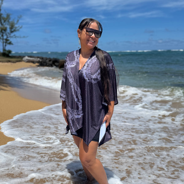 Born Hawaii Womens NIIHAU KIMONO MOCHA