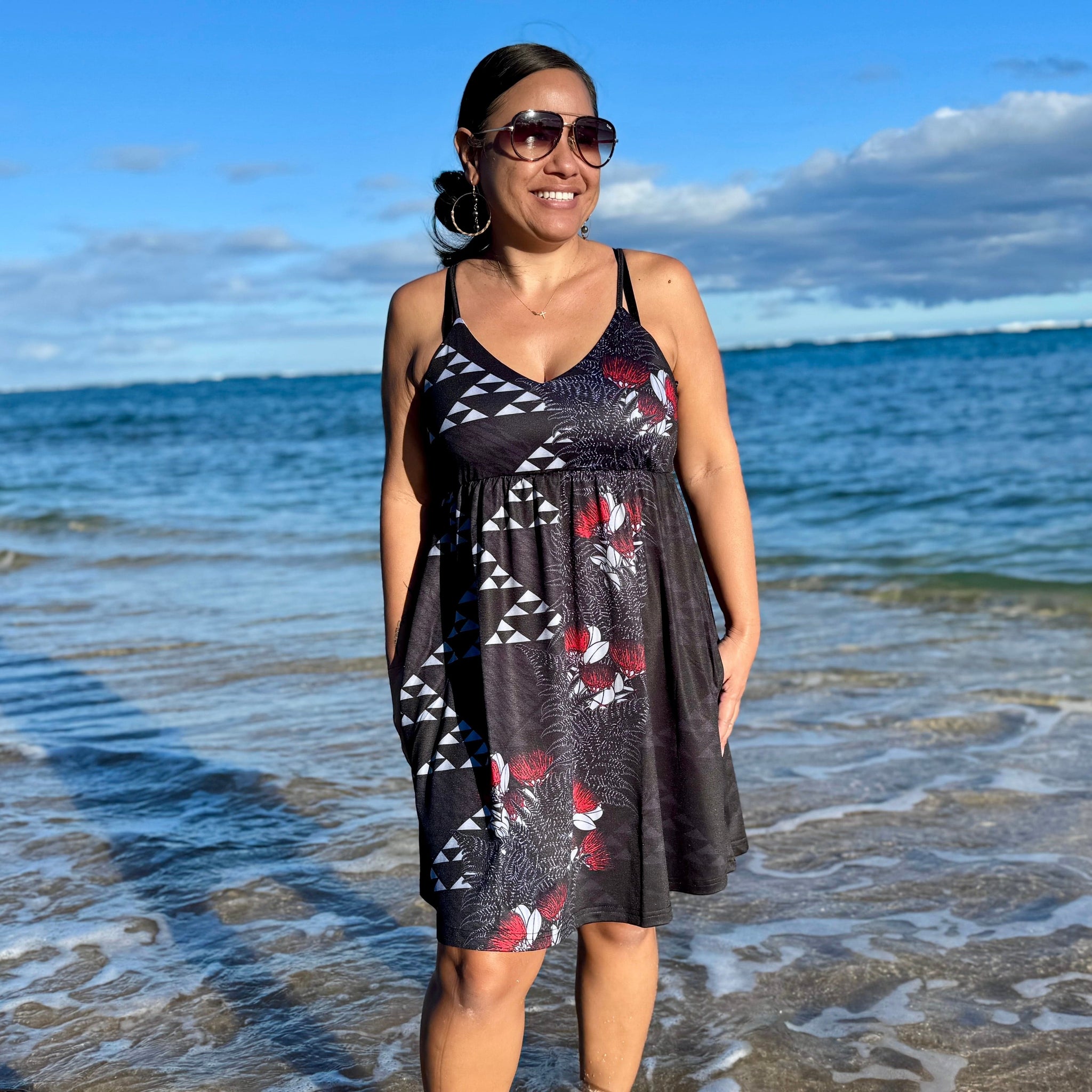 PAPAHI BABYDOLL DRESS RED Born Hawaii PAPAHI BABYDOLL DRESS RED Born Hawaii