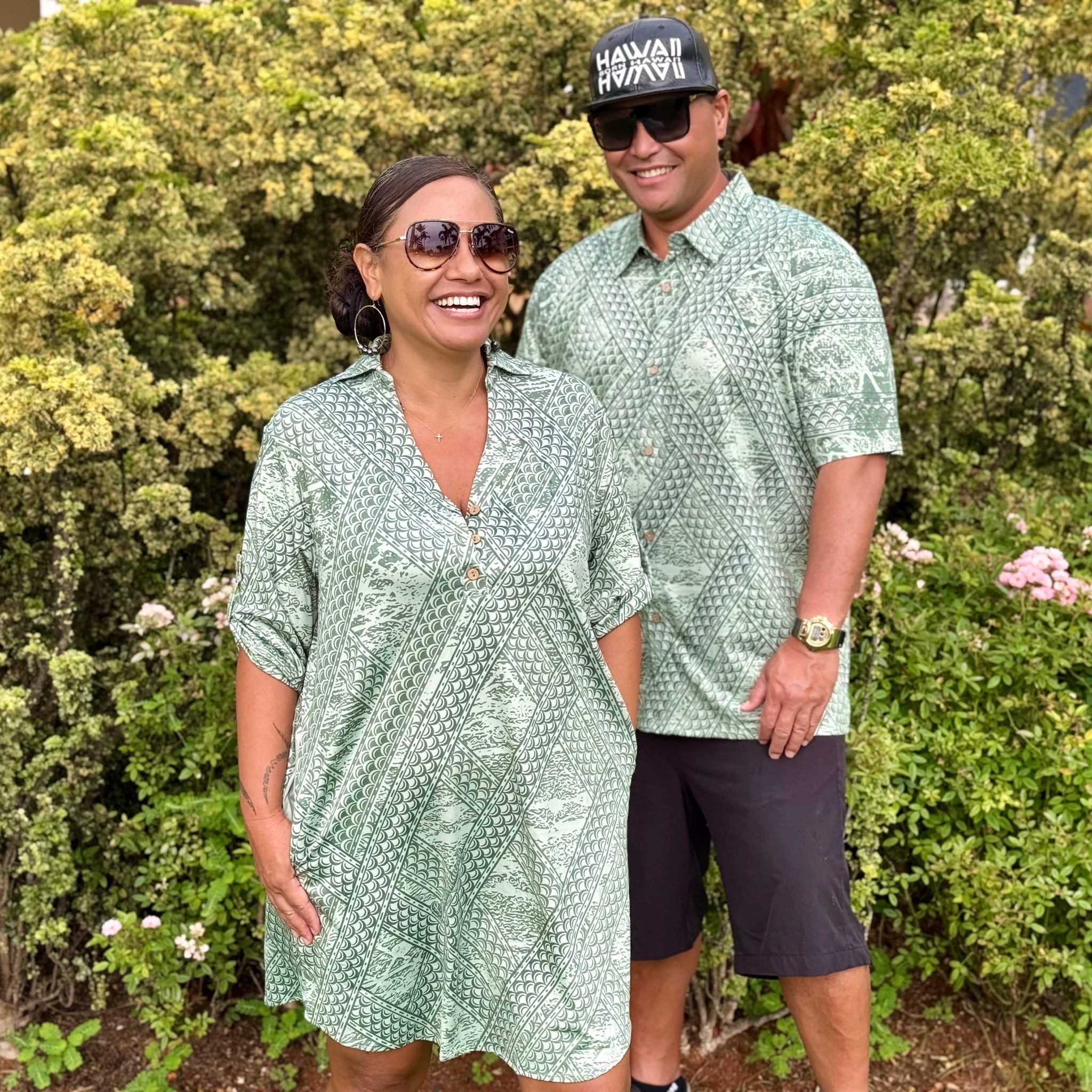 hawaiian shirt and dress matching Matching Hawaiian Outfits for Family
