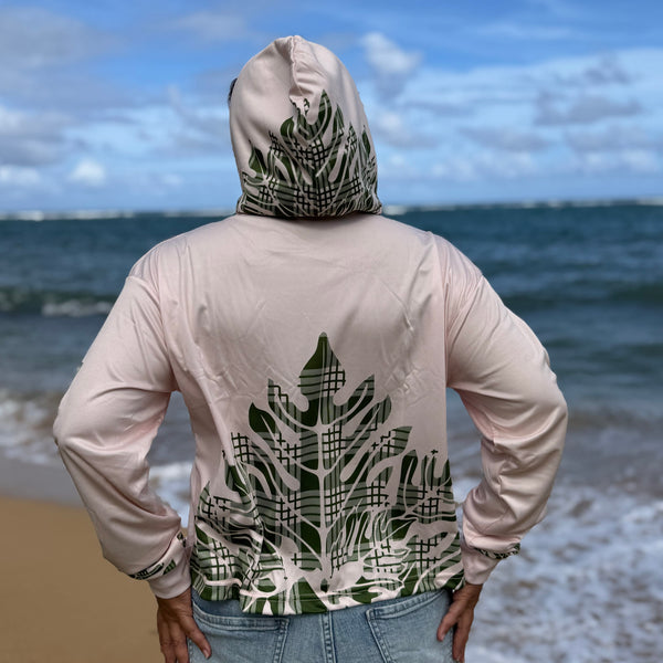 Born Hawaii Womens ULULAKA CROP HOODED WARMUP GREEN