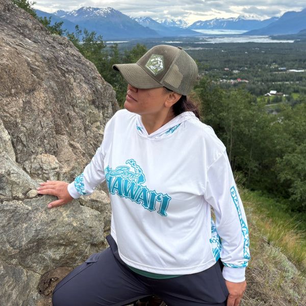 Born Hawaii Womens ULULAKA CROP HOODED WARMUP SEAFOAM