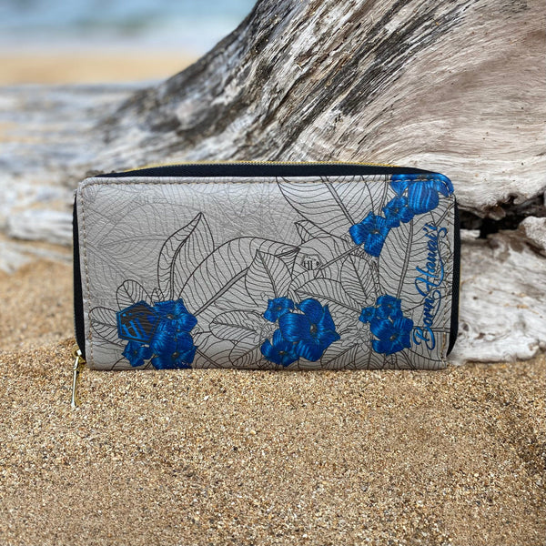 Born Hawaii Accessories PUAKENIKENI TOTE BAG/WALLET SET GREY BLUE
