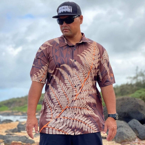 Born Hawaii Aloha Shirt PALAPALAI ALOHA SHIRT BROWN