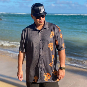 Born Hawaii Aloha Shirt PUAKENIKENI ALOHA SHIRT BRN ORANGE