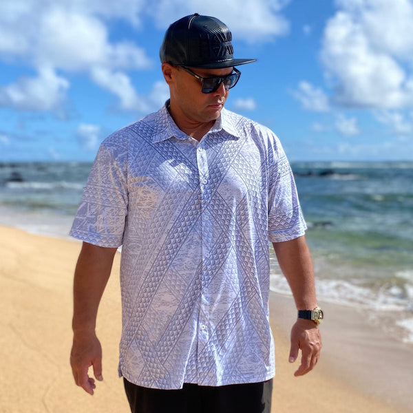 Born Hawaii Aloha Shirt TAPA ALOHA SHIRT WHITE