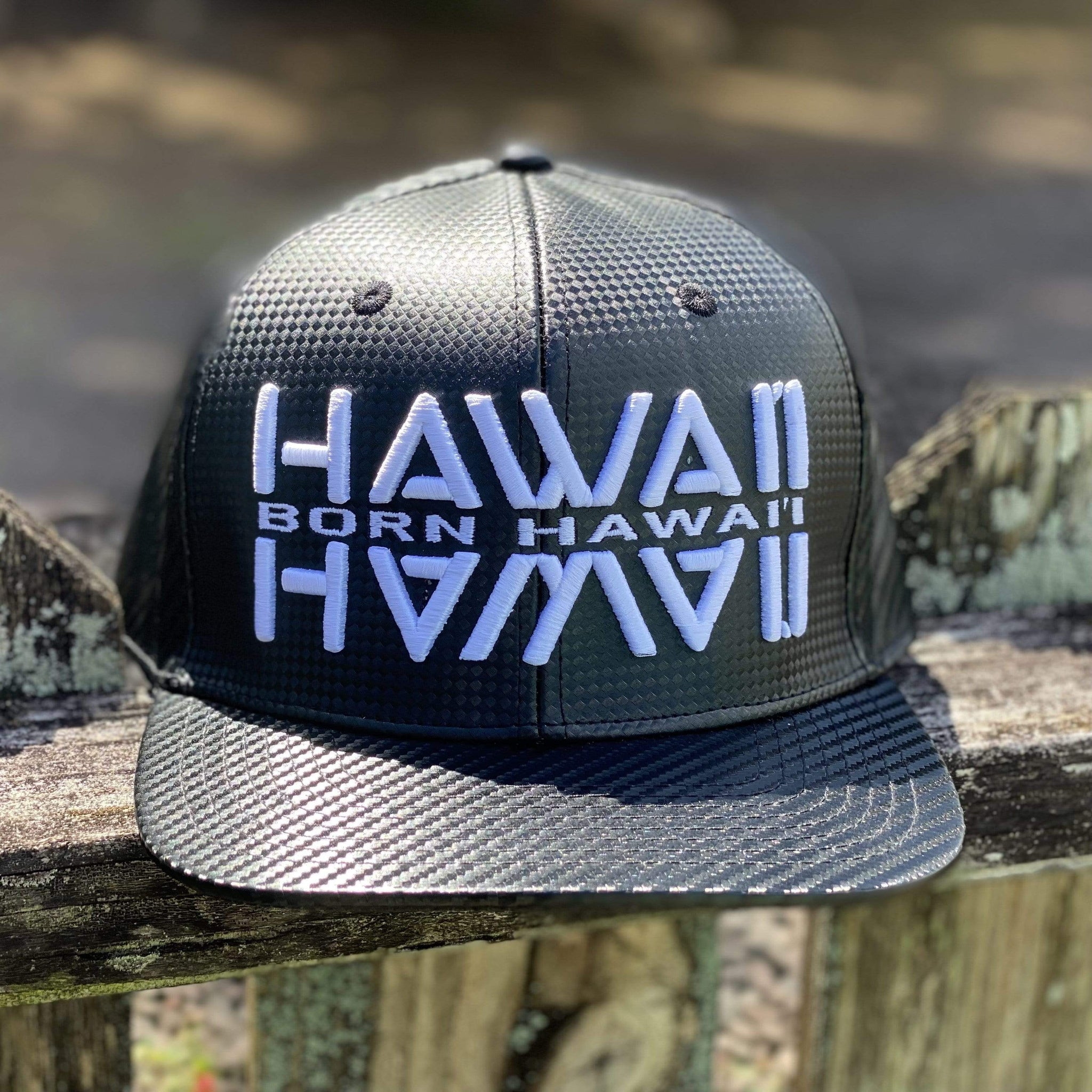 Born Hawaii Hat BHI 3D BLACK WHITE CARBON FIBER HAT
