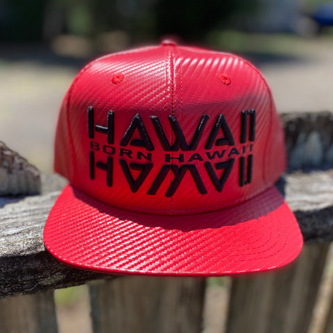 Born Hawaii Hat BHI 3D RED BLACK CARBON HAT