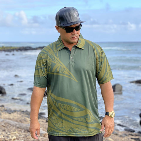 Born Hawaii Polo MALU POLO ARMY GREEN
