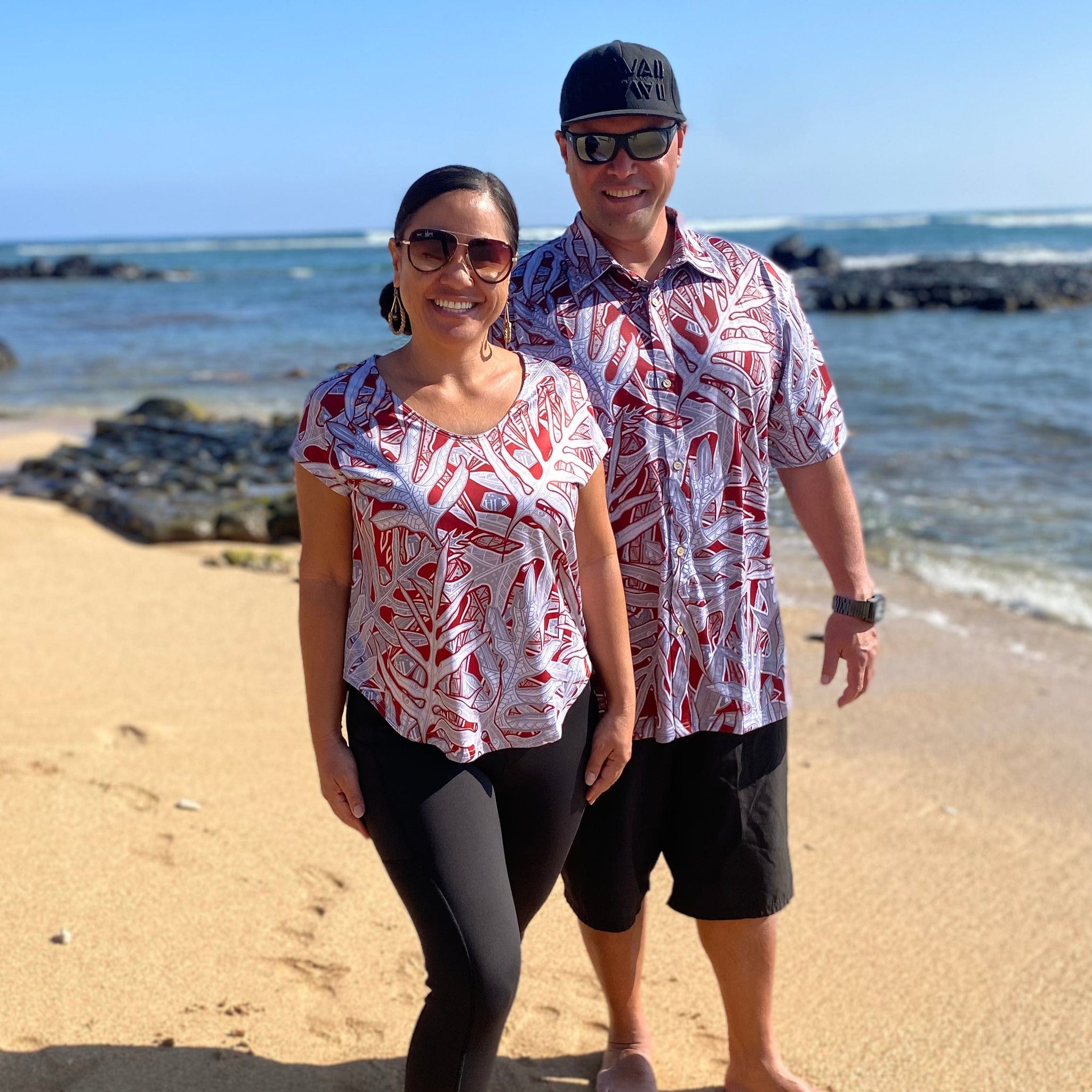 Born Hawaii Womens LAUAE CAPSLEEVE TOP RUST