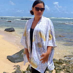 Born Hawaii Womens LEHUA KIMONO GOLD
