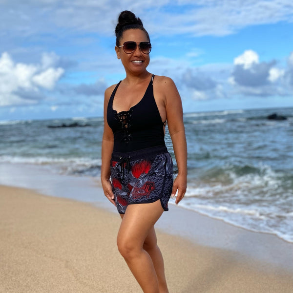 Born Hawaii Womens LEHUA WOMEN BOARDSHORTS RED